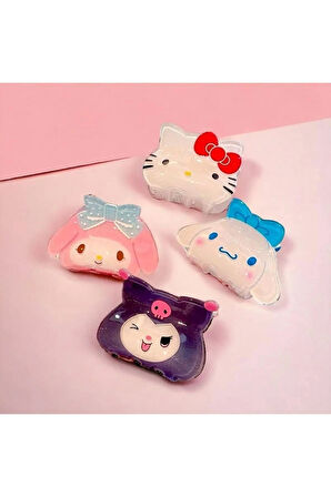 4 lü toka seti kuromi,hello kitty,melody,cinnemoroll (6cm*5cm)