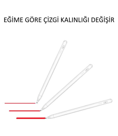 Lenovo Tab M10 TB-X605FC Uyumlu Eğime Göre Çizgi Kalınlığı Değişen Şarjlı Dokunmatik Ekran Kalemi Stylus Pen