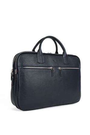 Hakiki Deri Laptop & Evrak Çantası 15.6'' Lacivert