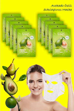 10 Adet Avokado Omega3 Sıkılaştırıcı Yüz Maskesi Meyan Kökü Özü Destekli XLM144