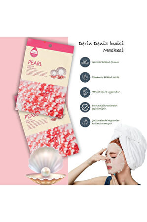 10 Adet Derin Deniz İnci Maskesi Hanımeli Özlü Deep Sea Pearl Mask XLM434
