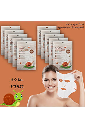 10 Adet Salyangoz Maskesi Aydınlatıcı Hidrasyon Centella Asiatica Snail Brightening XLM106