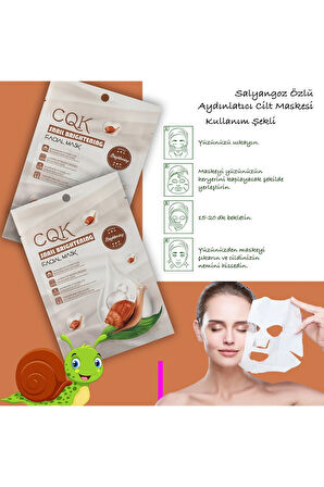 10 Adet Salyangoz Maskesi Aydınlatıcı Hidrasyon Centella Asiatica Snail Brightening XLM106