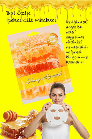 5 Adet Bal ipek Yüz Maskesi Nemlendirici Onarım Yağı Kontrol Beyazlatma Yüz Maskesi XLM96