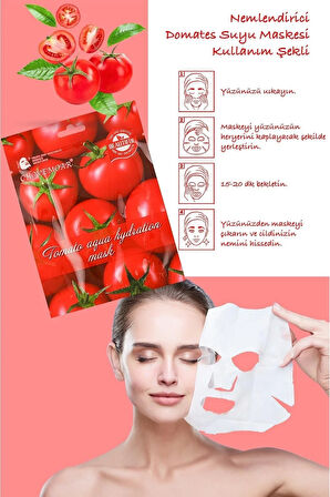 5 Adet Domates Suyu Onarıcı Yüz Maskesi Aqua Hydration Mask XLM90