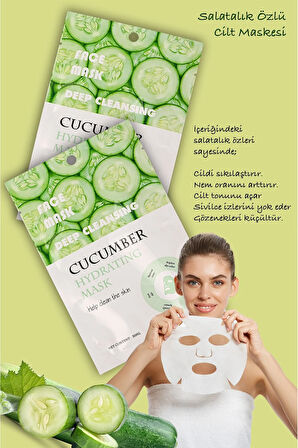 5 Adet Salatalık Özlü Nemlendirici Yüz Bakım Maskesi Cucumber Face Mask XLM359