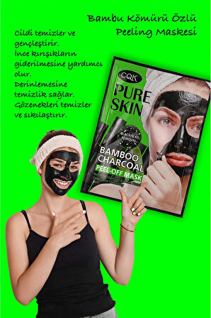 5 Adet Siyah Nokta Maskesi 20 Gram Bambu Kömür Kürü Sürülebilir Yüz Maskesi XLM1325