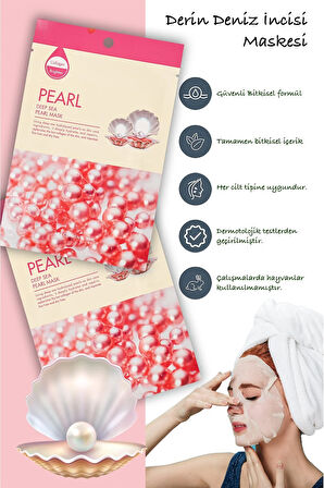 10 Adet Derin Deniz İnci Maskesi Hanımeli Özlü Deep Sea Pearl Mask XLM434