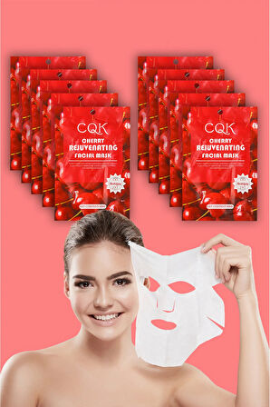 10 Adet Kiraz Çiçeği Kuru Ciltlere Uygun Yüz Kağıt Maske Cherry Face Mask 30ML XLM0199