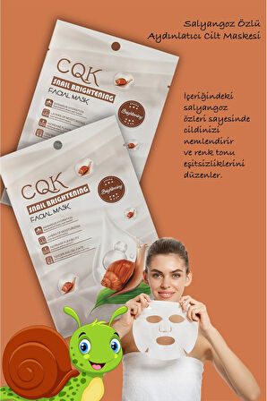 10 Adet Salyangoz Maskesi Aydınlatıcı Hidrasyon Centella Asiatica Snail Brightening XLM106