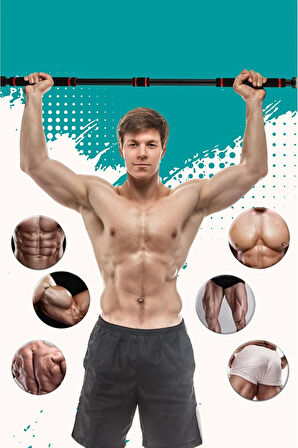 Barfiks Çubuğu 80 -100 Cm Çift Süngerli Ayarlanabilir Barfiks Çekme Demiri Barfiks Aleti