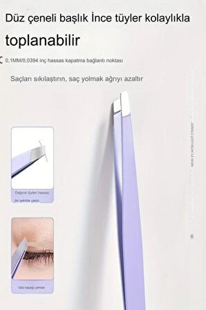 Akustik Cımbız Serisi Renkli Çelik Cımbız Kalın Kesik Uçlu Yan Kıl Tüy Cımbızı XLC520C