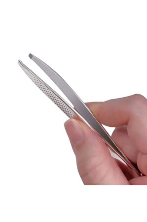 Çelik Akustik Cımbız Kaydırmaz Kavisli Eğik Uçlu Kalın Kıl Tüy Alma Çelik Cımbız XLC512