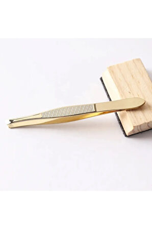 Gold Akustik Cımbız Serisi Kalın Düz Uçlu Kıl Tüy Kaş Cımbızı XLC516