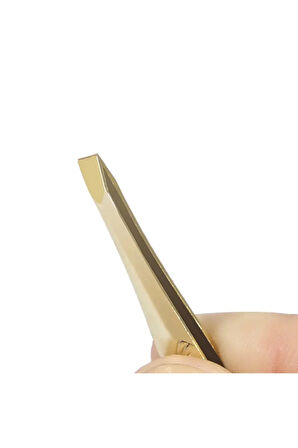 Gold Akustik Cımbız Serisi Kalın Düz Uçlu Kıl Tüy Kaş Cımbızı XLC516