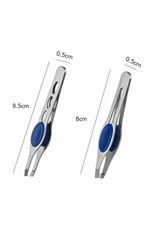 Titanium Akustik Mandallı Cımbız Düz Uçlu Mavi Mandallı XLC502D