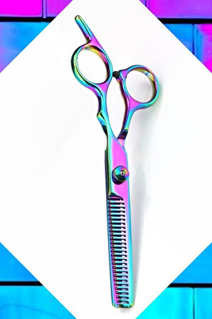 2'li Profesyonel Berber Kuaför Seti Düz Uçlu+Ara Makas 6.5 İnç Saç Kesim Makası Rainbow XLQ501