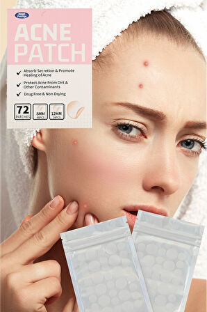 Akne Sivilce Koruyucu Yama 72 Adet Hidrokolloidler Absorde Edici Kamuflaj XLMHZT079