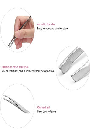 Çelik Akustik Cımbız Lazerli Kavisli Eğik Uçlu İnce Cımbız Kıl Tüy Alma Çelik Cımbız XLC513