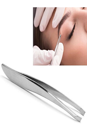 Çelik Akustik Cımbız Lazerli Kavisli Eğik Uçlu İnce Cımbız Kıl Tüy Alma Çelik Cımbız XLC513