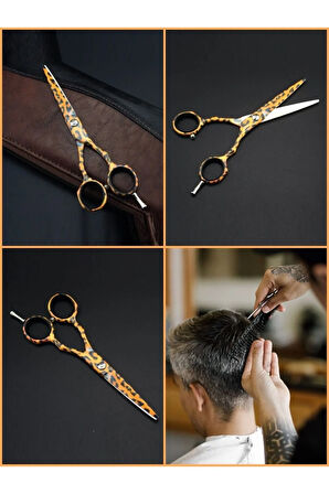 Leopar Profesyonel Berber Kuaför Makası Düz Uçlu 5.5 İnç Saç Kesim Makası Hair Style XLQ571B