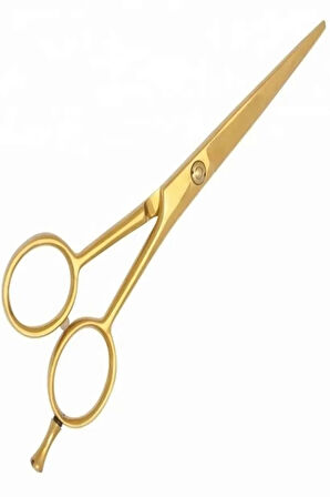 Gold Parmak Vidalı Altın Düz Uçlu Saç Kesim Makası 5.5 inç Berber Makası XLQ583B