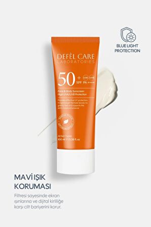 SPF 50 Vücut Güneş Kremi Yağ ve Beyaz Kalıntı Bırakmayan UVA/UVB Koruyucu Nemlendirici Krem (100 ml)