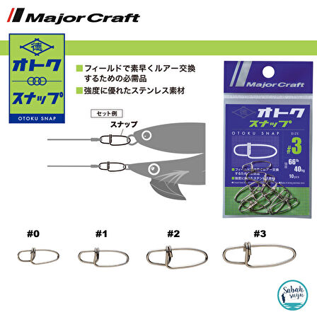 Major Craft Otoku Snap Klips #0 10kg (10Ad)