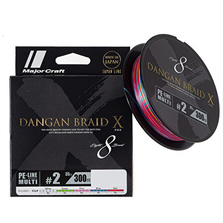 Major Craft Dangan Braid X 8X İp Misina PE 2.0 0.20mm 35lb/16.0kg 300mt Multi