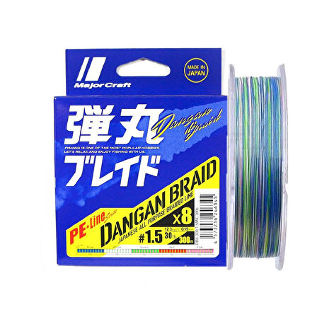 Major Craft Dangan Braid 8X İp Misina PE 1.5 0.19mm 30lb/12.3kg 300mt Multi