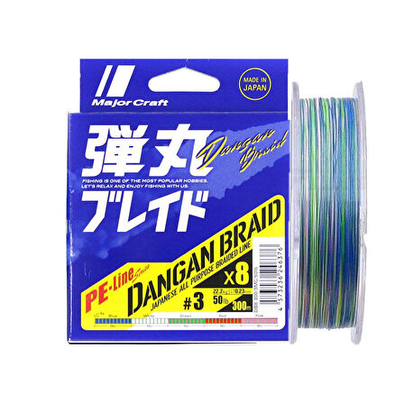 Major Craft Dangan Braid 8X İp Misina PE 3.0 0.23mm 50lb/22.2kg 300mt Multi