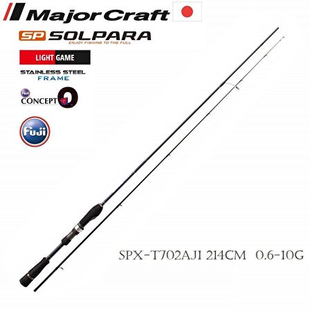 Major Craft Solpara SPX-T702AJI Tubular 214cm 0.6-10gr (2P) LRF Kamış