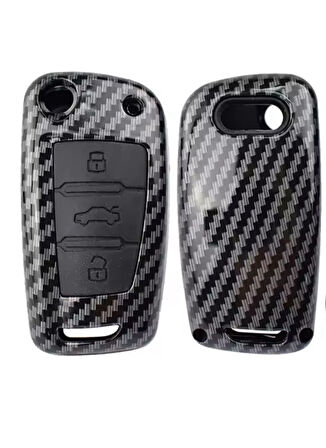 Audi A1 A3 8p 8l A4 A5 B6 B7 B8 A6 A7 C5 C6 4f Q3 Q5 Q7 8v Karbon Anahtar Kılıfı 2.Resime Bakınız