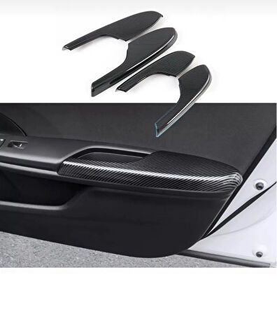 Honda Civic FK7 FC5 Type-R için 2016-2021 Karbon Fiber Kapı Kol Dayama Koruyucu Kapak Trim