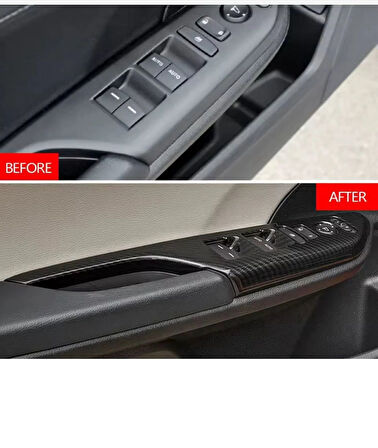 Honda Civic Fk7 Fc5 2017-2020 Iç Kapı Kol Dayama Karbon Fiber 2 Adet Ön Taraf 2 Adet Arka