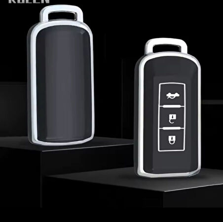 Mitsubishi Outlander Asx Lancer Pajero Eclipse Anahtar Kılıfı Siyah/gümüş 2.resime Bakınız Lütfen