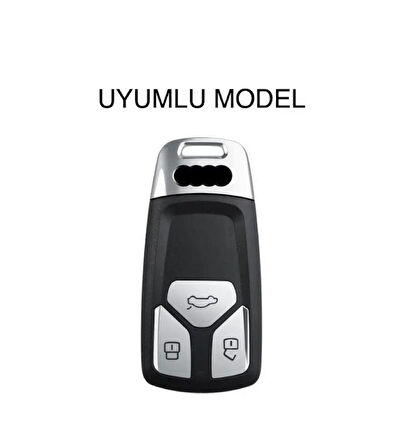 Audi A6 A5 Q7 S4 S5 S7 A4 B9 A41 4m 8W Q5 Tt Tts Rs 8s Anahtar Koruma Kılıfı Siyah/Gümüş