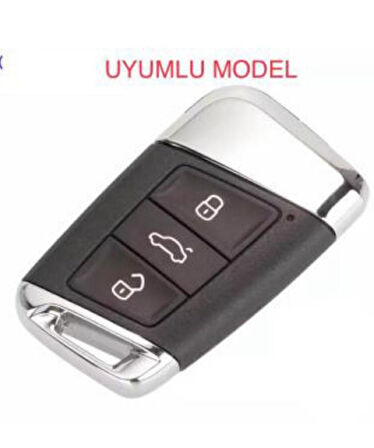 Passat B8 Arteon Tiguan Ateca ve Süper B Anahtar Kılıfı 2.Resime Bakınız Siyah/Gümüş