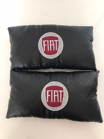 Fiat Nakışlı Egea Linea Deri 1 Çift Boyun Yastık Ve 1 Çift Kemer Pedi