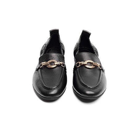 Hakiki Deri Tokalı Bantlı Kadın Babet 