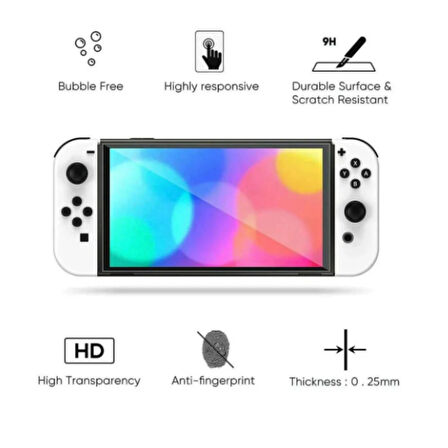 Ozmik Nintendo Switch Uyumlu Oled Ekran Koruyucu Temperli Cam Filmi