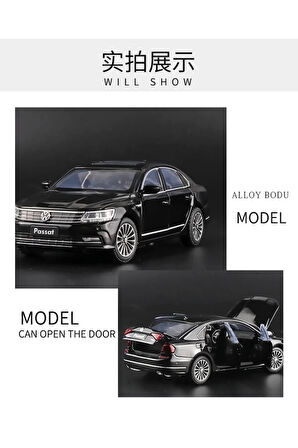 Vw Lisansli Passat Maket Metal Araba Birebir Ayni Sunrooflu Siyah