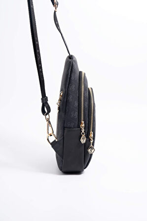 Silver Polo  Kadın Vücut Çantası 959-45757 SILVER POLO FREEBAG M178 SİYAH-MAT SİYAH