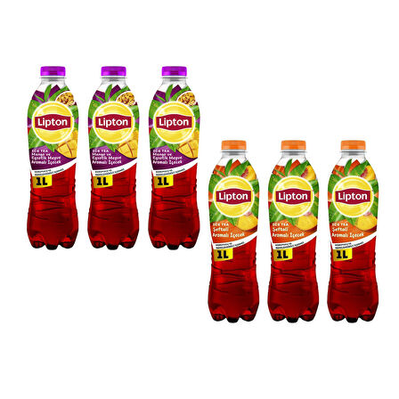 Lipton Ice Tea Şeftali ve Mango 1 lt x 6 lı Karma Paket