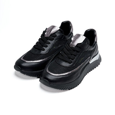 Comfort Taban Fileli Hakiki Deri Kadın Sneaker