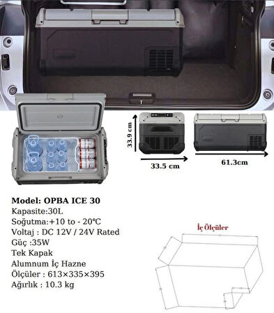 Araç buzdolabı ice 30 litre karavan ev Hobby bahçesi kamyon tır otobüs otomobil -20 +10 12/24volt