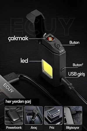 Airstorr Şarjlı Cob Led Fener – Yüksek Parlak, Enerji Tasarruflu, Rüzgar Geçirmez Elektrik Çakmaklı 