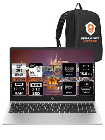 HP 250 G10 Intel Core i5 1335U 12GB RAM 2TB SSD 15.6'' FHD FDOS 8A538EA & PER4 ÇANTA 