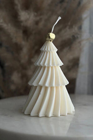 Yılbaşı Çam Ağacı Dekoratif Sandal Kokulu Soya Mum Küçük Boy