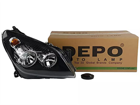 Opel Astra H Sağ Far Siyah Zeminli Depo Marka